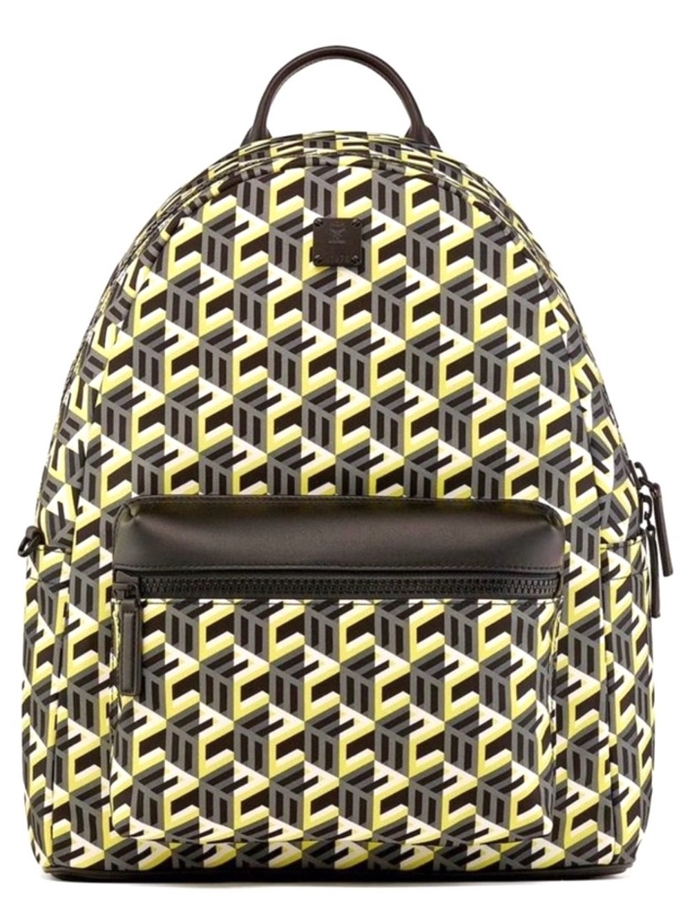 MCM Stark Cubic Monogram Nylon Backpack